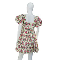 Hyacinth House Ivory Pink Floral Puff Sleeve Mini Dress